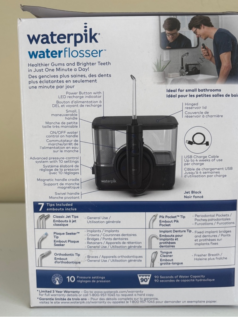 Waterpik ION Professional Water Flosser WF-12CD022-4 Black Open Box NEW - Picture 3 of 16